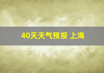 40天天气预报 上海